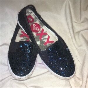 Roxy royal blue glittery slip on’s